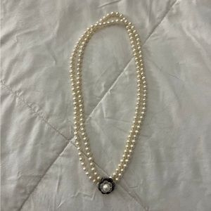 Vintage Fresh Water Double strand pearl necklace with sterling silver clasp